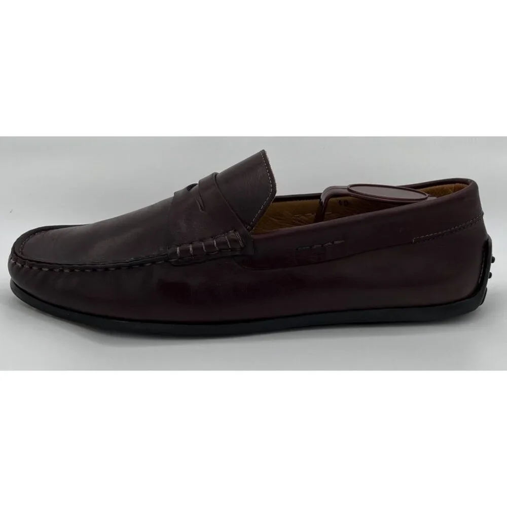 Zelli Monza Italian Calfskin Burgundy Driver Loafers Men’s Size 10 Dress Shoes